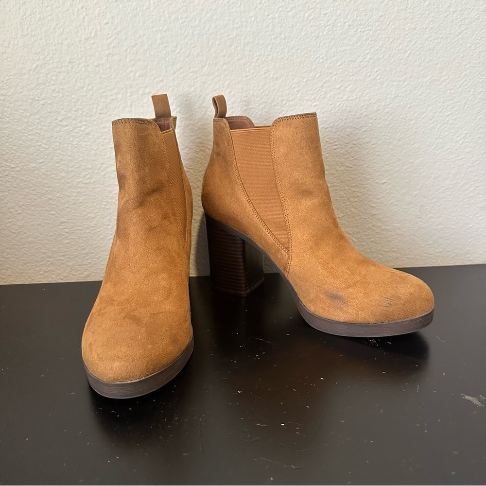 American Eagle Brown Faux Suede Heeled Boots